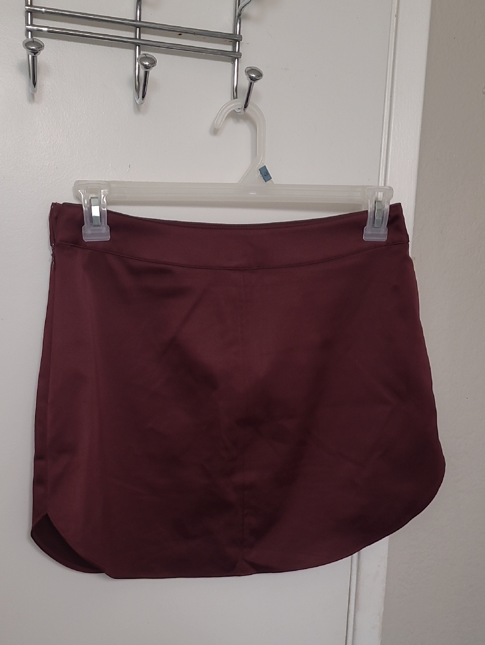 H&M Deep Wine Satin Mini Skirt